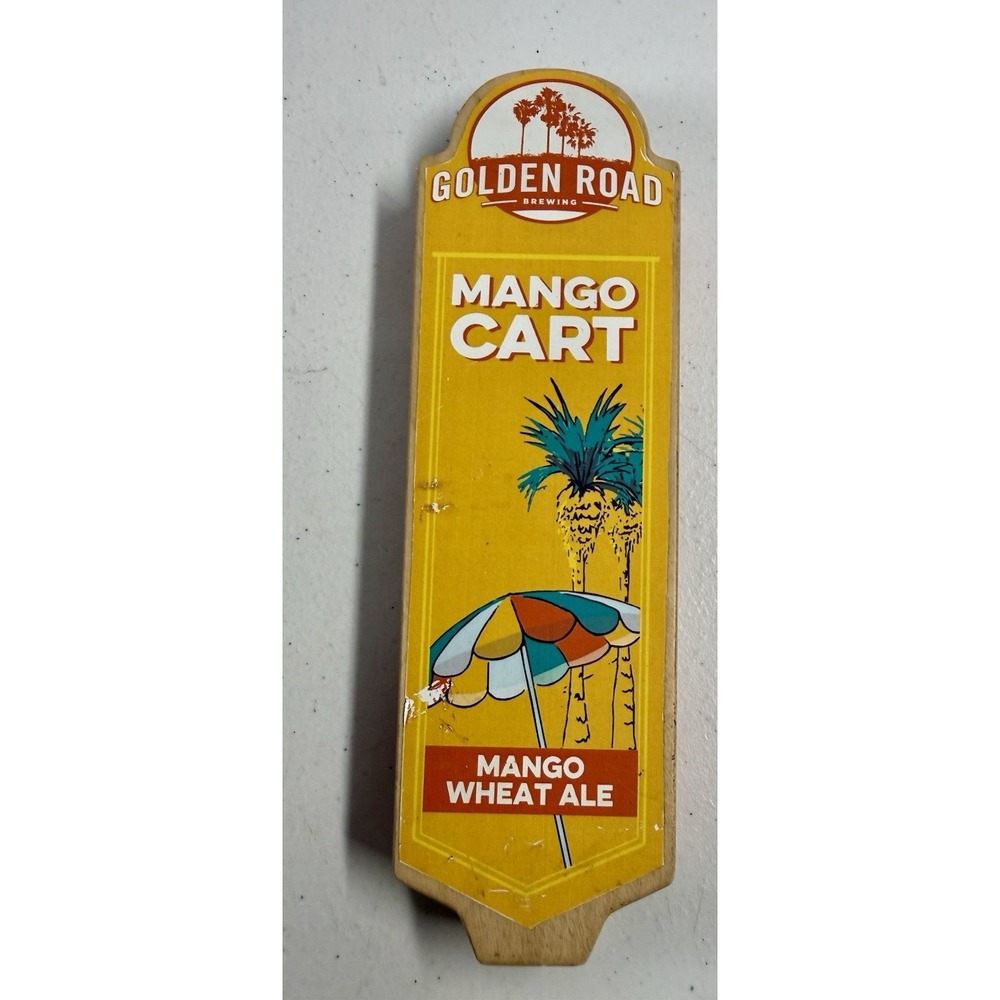 Golden Road Mango Cart Wheat Ale Beer Tap Handle 8.5"  Wood